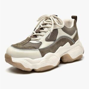 Chunky Beige and Brown Sneakers